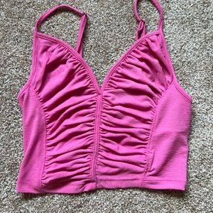 Hot pink cropped tank top